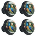 thumbnail image 2 of 4 Pcs Peacock Knobs for Kitchen Cabinet Cupboard Dresser Bookcase Drawer Pulls Handles Round Home Decor, 2 of 8