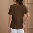 thumbnail image 6 of Levmjia Womens V Neck Tops Short Sleeve Summer Casual Basic Solid Color Cotton Slim Fit Work Vacation Yoga Pullover, 6 of 6