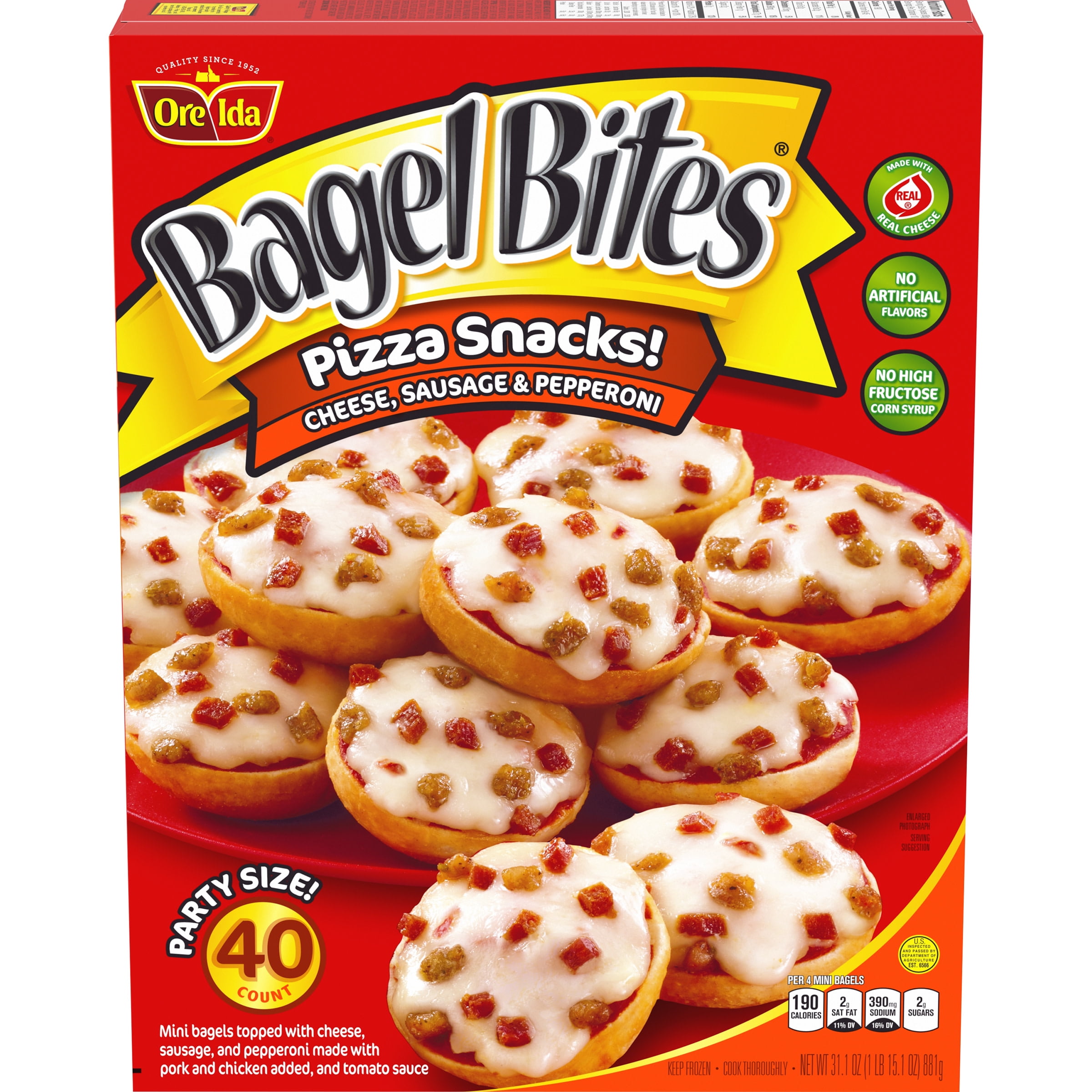 Bagel Bites Cheese, Sausage & Pepperoni Mini Pizza Bagel Frozen Snacks