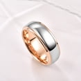 thumbnail image 3 of 8mm Unisex Rose Gold and Silver Two-Tone Tungsten Rings Wedding Band Step Edges Dome Style, 3 of 3