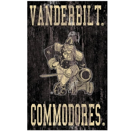 Vanderbilt Commodores College Vault 11'' x 19'' Heritage Distressed Logo Sign