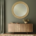 thumbnail image 2 of Varaluz Athena 40-in Round Wall Mirror - French Gold/Natural Seagrass, 2 of 8