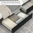 thumbnail image 5 of Full Size Upholstered Platform Bed Frame with 4 Storage Drawers, Adjustable Velvet Rivets Headboard, Wooden Slats Support, No Box Spring Needed, Easy Assembly, 5 of 7