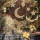 thumbnail image 2 of Colgante de madera Eid Mubarak, adorno de Ramadán Kareem, regalo islámico musulmán, para el hogar Decoración de mesa, suministros para fiesta artesanal, 3 piezas, 2 of 4