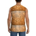 thumbnail image 4 of Bixox Men's Sparkling Orange and Black Printed Shirt Sleeveless Fitness Tank Top-Small, 4 of 7