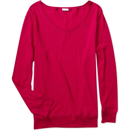Juniors Plus Long-Sleeve V-Neck Thermal Tee