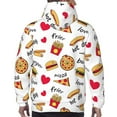 thumbnail image 7 of Uemuo Fast Food Pattern Men's Hoodie - Casual Pullover Hoodie with Kangaroo Pocket, Stylish Hooded Sweatshirt for Everyday Wear-Large, 7 of 7