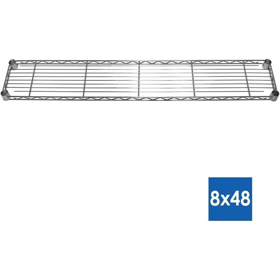 8" D X 48" W X 64" H Chrome Wire Shelving With 4 Shelves