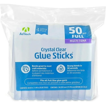 AdTech Full Size Hot Glue Sticks, 4-Inch, 50-Count | Multi-Temp for High & Low Temp Glue Guns | Strong Bond for Crafts, DIY & Repairs | Made in the