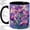 Black, variant on Stained Glass Sunflower Accent Mug, 11oz Ceramic Coffee Cup for Garden Fans