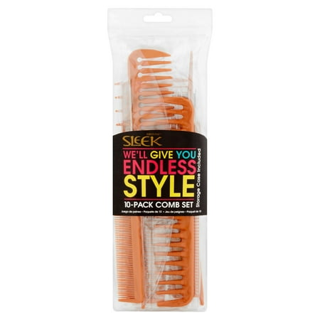(2 Pack) Firstline Sleek Comb Set, 10 count (Best Comb For Women's Hair)