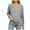 01#Gray, variant on Womens Cotton Long Sleeve T-Shirt Women's Loose Casual Tunic Tops Scoop Neck Loose Solid Color Pullover Longline Tshirt