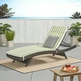 thumbnail image 2 of Anthony Outdoor Wicker Lounge with Cushion, Multibrown, Green and White Stripe, 2 of 4