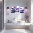 thumbnail image 3 of Hieng 3 Pieces Butterfly Wall Art Purple Butterfly Pictures Rustic Floral Canvas Prints Abstract Nature Insect Paintings for Girls Room Home Decor Unframed, 3 of 6