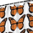 thumbnail image 3 of White Butterfly Orange Pattern Shower Curtain 72"x84" ,Bathroom Decorative Shower Curtains Set with 12 Hooks,Modern Waterproof Washable Shower Curtain, 3 of 6