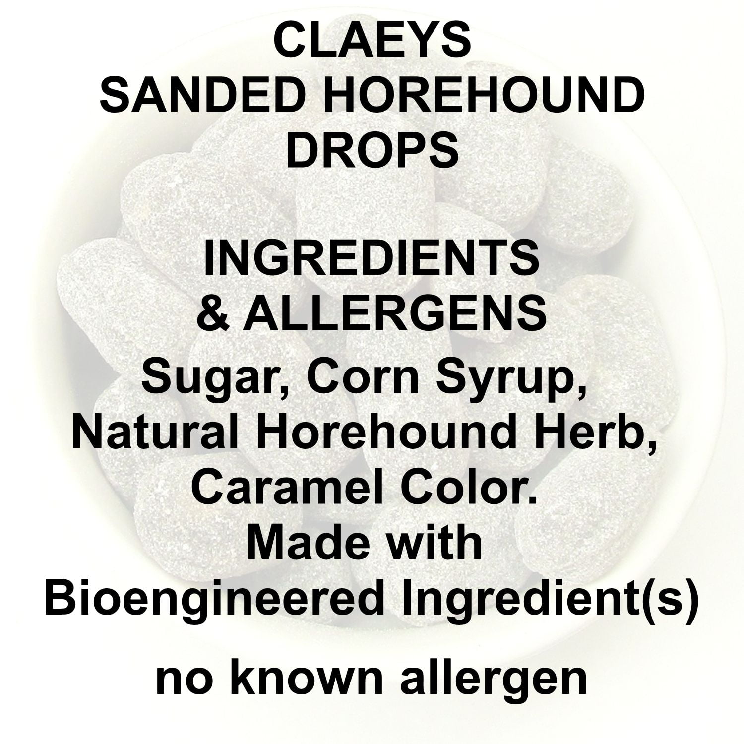 Claey's Horehound Hard Candy Drops Sanded Gluten-Free 4 lb Bulk Bag
