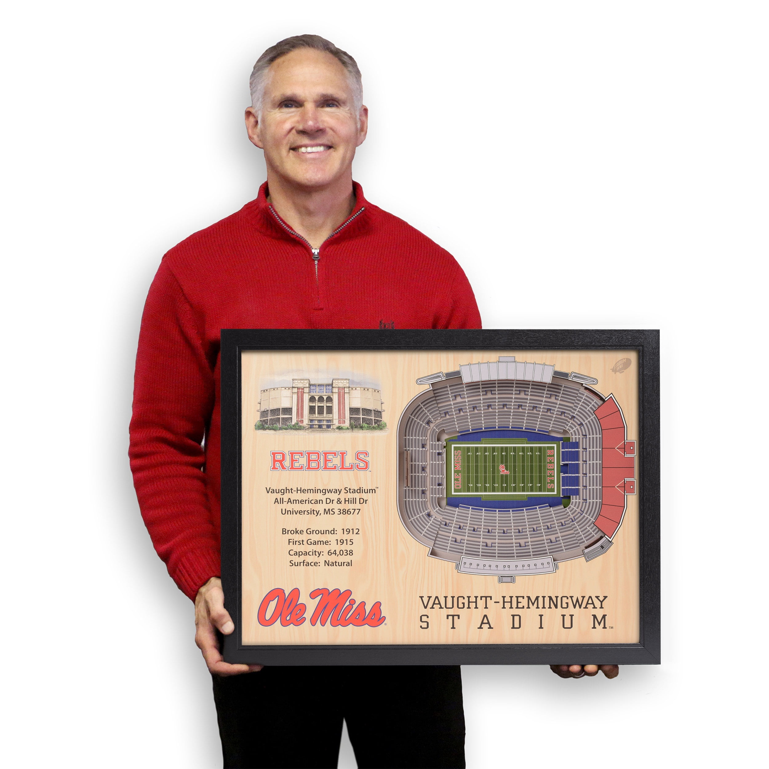 YouTheFan NCAA Mississippi Rebels FB 25-Layer Stadiumview Wall Art