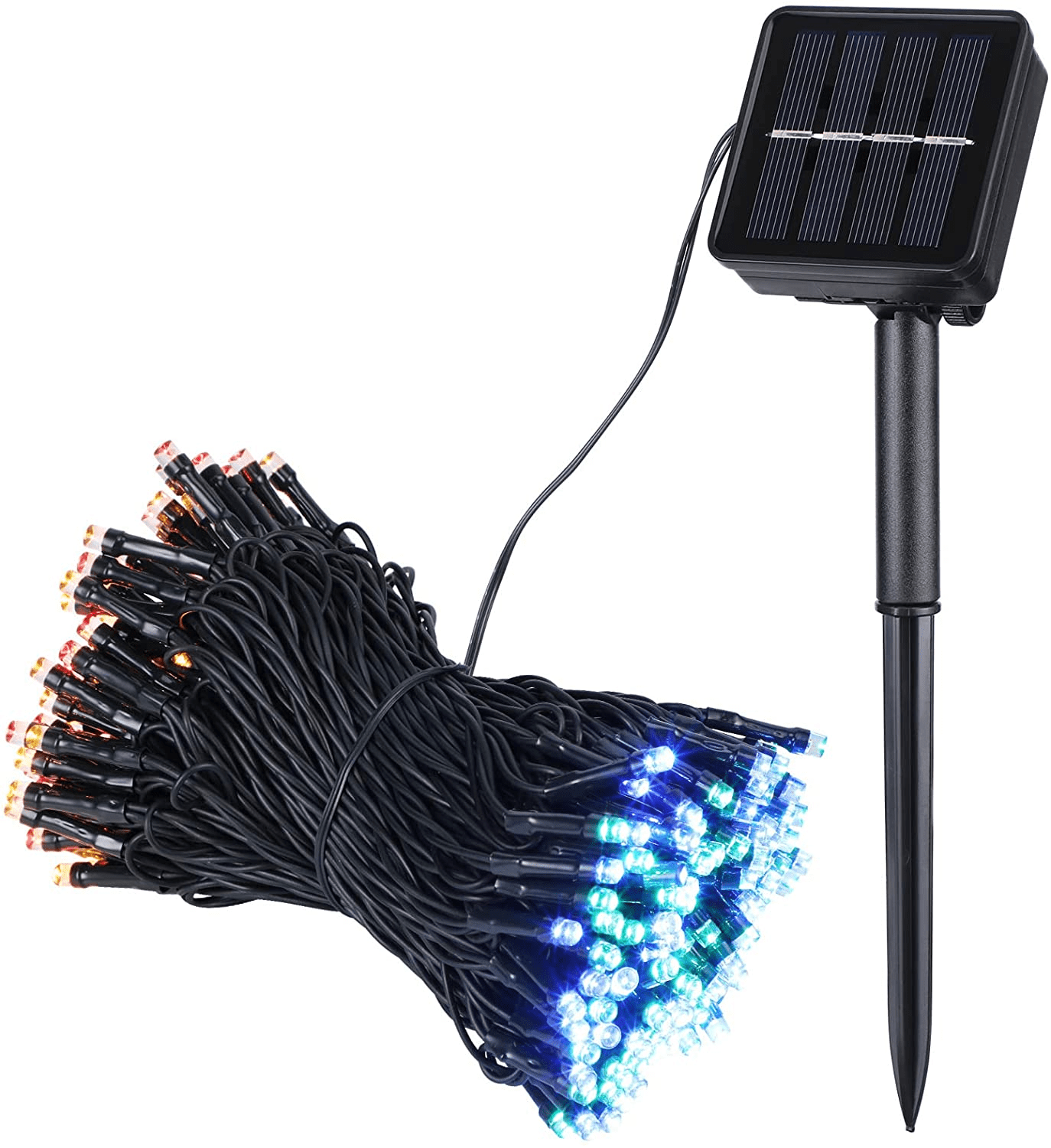 TORCHSTAR 200 LED Solar String Lights Outdoor, Waterproof Solar Lights Outdoor Decorative, Green Wire Solar Tree Lights for Patio, Garden, Party, Christmas, RGB