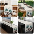 thumbnail image 6 of Teal Blue Floral Table Runner 120 Inches Long, Vintage Rustic Botanical Beige Wooden Kitchen Coffee Dining Table Decoration for Home Party Birthday Wedding Home Decor 13x120 Inches, 6 of 8
