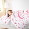 thumbnail image 4 of Homewish Initial Alphabet D Girl 2pcs Bedding Comforter Set,Kawaii Pink Bowtie Twin Comforter Sets,Dreamy Princess Breathable Bedding Set,Super Cozy Room Decor,Reversible, 4 of 8