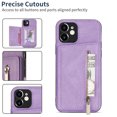 thumbnail image 6 of Feishell Back Flip Case for Apple iPhone 12 mini,Premium PU Leather Wallet Cover with ID Credit Card Holder & Zipper Pocket Magnetic Metal Button Kickstand Shockproof Phone Case,Purple, 6 of 6