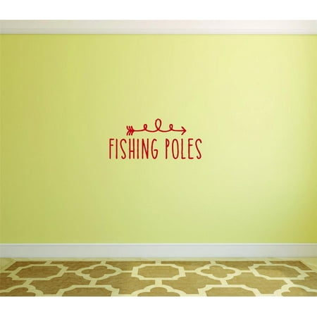 Custom Wall Decal Sticker - Fishing Poles Outdoor Sports Wildlife Men Home Decor Picture Art 10x20