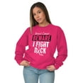 thumbnail image 4 of Beware Fight Back Breast Cancer Pink Women Plus Size Crewneck Sweatshirt Brisco Brands 4X, 4 of 5