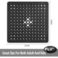 thumbnail image 6 of Bathtub Mat Shower Mat Non Slip Bath Mats 21 x 21 inch for Shower Stall Floor Tub Mat with Suction Cups & Drain Holes Machine Washable Square Bathroom Mat ( Black), 6 of 6