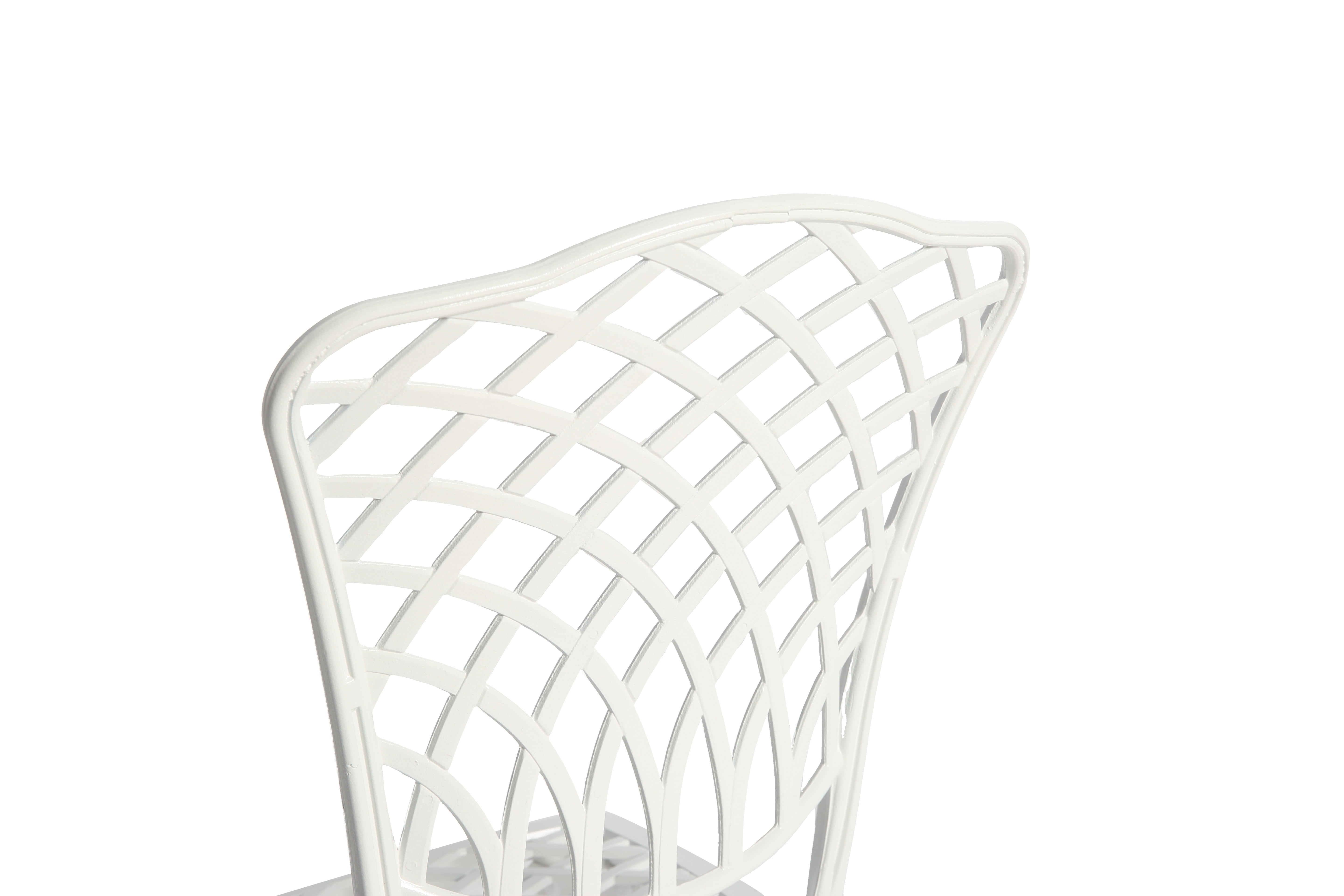 Cast Aluminum Bistro Set of 3 with 2 Chairs and 1 Round Table, Rustproof Outdoor Patio Furniture for Garden and Balcony, White