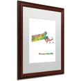 thumbnail image 2 of Trademark Fine Art "Massachusetts State Map-1" Canvas Art by Marlene Watson, White Matte, Wood Frame, 2 of 2