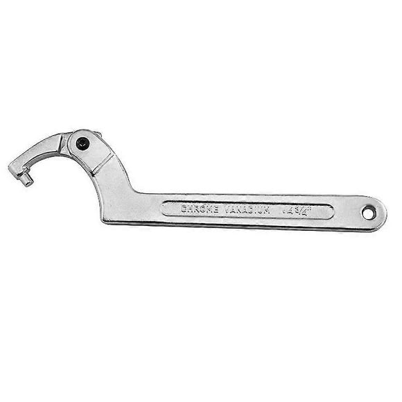 8-Inch Chrome Vanadium Steel Adjustable Hinged Wrench with Hanging Hole - Satin Finish, 32-76mm (1/4"-3") Capacity - Ideal for Side Notched Nuts,, and Removal - Professional-Grade Robust Tool for