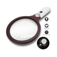 Extra Large 3X Magnifying Glass With 4 Ultra Bright LED Lights & 25X