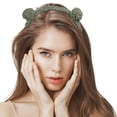 thumbnail image 4 of WHEANG Cute Animal Bear Ear Headbands for Women Trendy Soft Plush Bear Ears Non Slip Headbands Party Hair Accessories for Women Daily Makeup Shower Photo Prop Green, 4 of 4