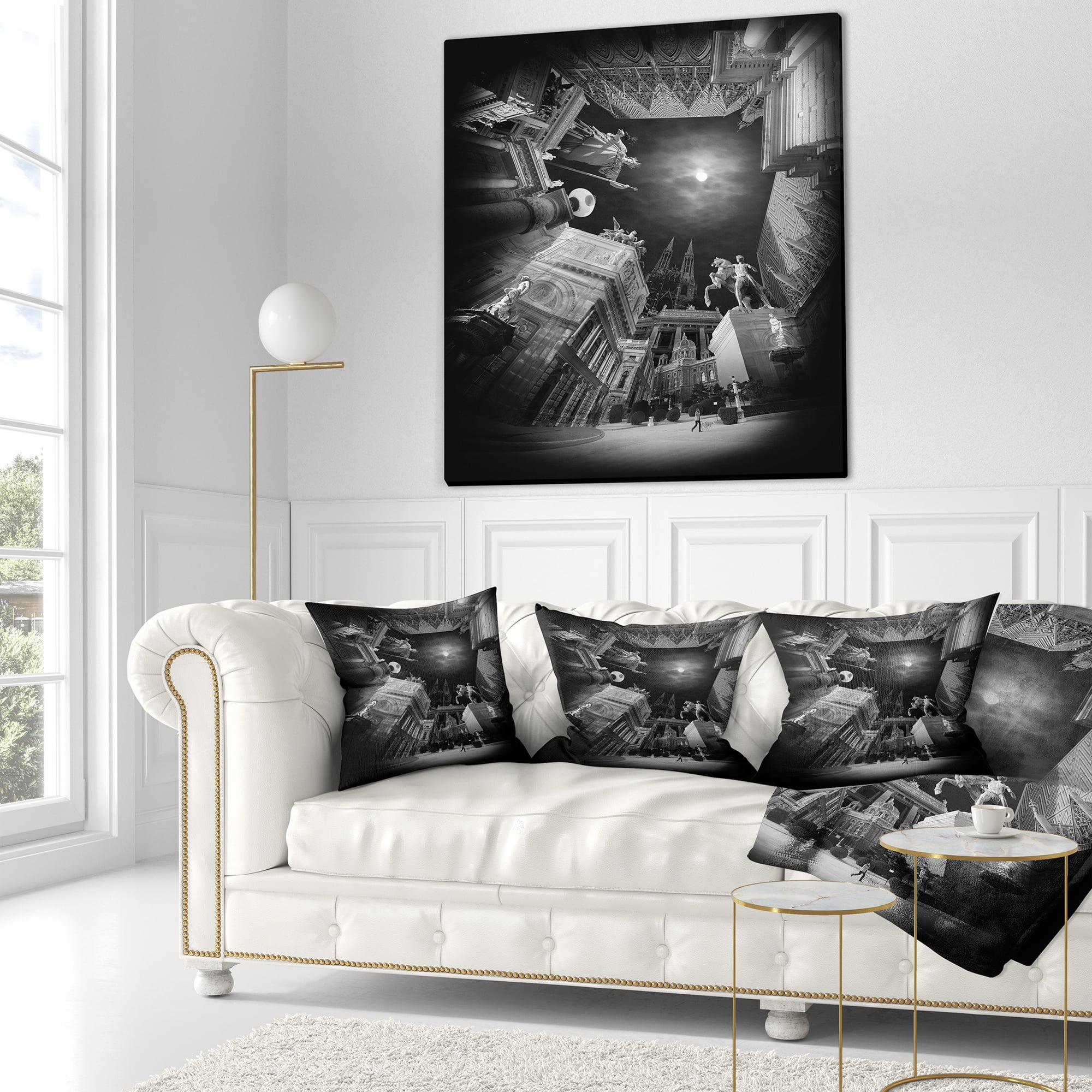 Designart Vienna Top View Collage - Landscape Printed Throw Pillow - 16x16