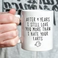 thumbnail image 4 of 9 Year Anniversary Mugs for Boyfriend - After 9 Years I Still Love You More Than I Hate Your Farts Mug - 9th Wedding Anniversary Mugs for Husband from Wife - 11 oz Coffee Mug, 4 of 6