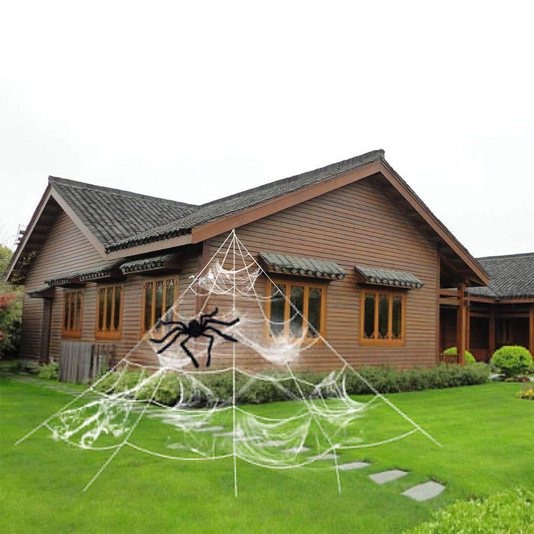 thumbnail image 2 of Halloween Creepy Decoration Set Novelty Creepy Cloth Spider Web for Party Yard, 2 of 10
