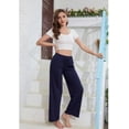 thumbnail image 3 of LYCY Women Soft Pajama Pants, Comfy Wide Leg Lounge Yoga Pants Stretch Sleeping knit Pajama Bottoms (Navy, X-Large), 3 of 5