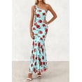 thumbnail image 6 of PRETTYGARDEN Womens Summer One Shoulder Maxi Dress Floral Sleeveless Bodycon Mesh Long Formal Wedding Guest Dresses, 6 of 8