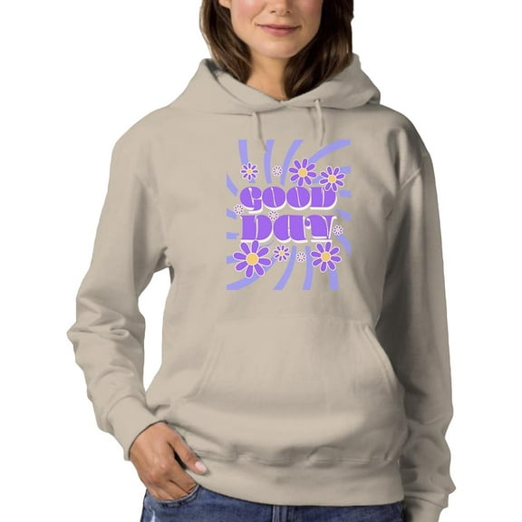 Bright Groovy 70S Good Day Hoodie Women -Image by Shutterstock, Female Large