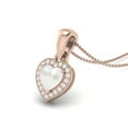 thumbnail image 2 of 6mm Heart Shaped Pearl Love Pendant 925 Sterling Silver Rose Vermeil Women Chain Necklace, 2 of 3
