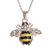 GAOMIN E-COMMERCE Chic Cute Women Ladies Honey Bumblebee Bee Crystal Pendant Chain Necklace