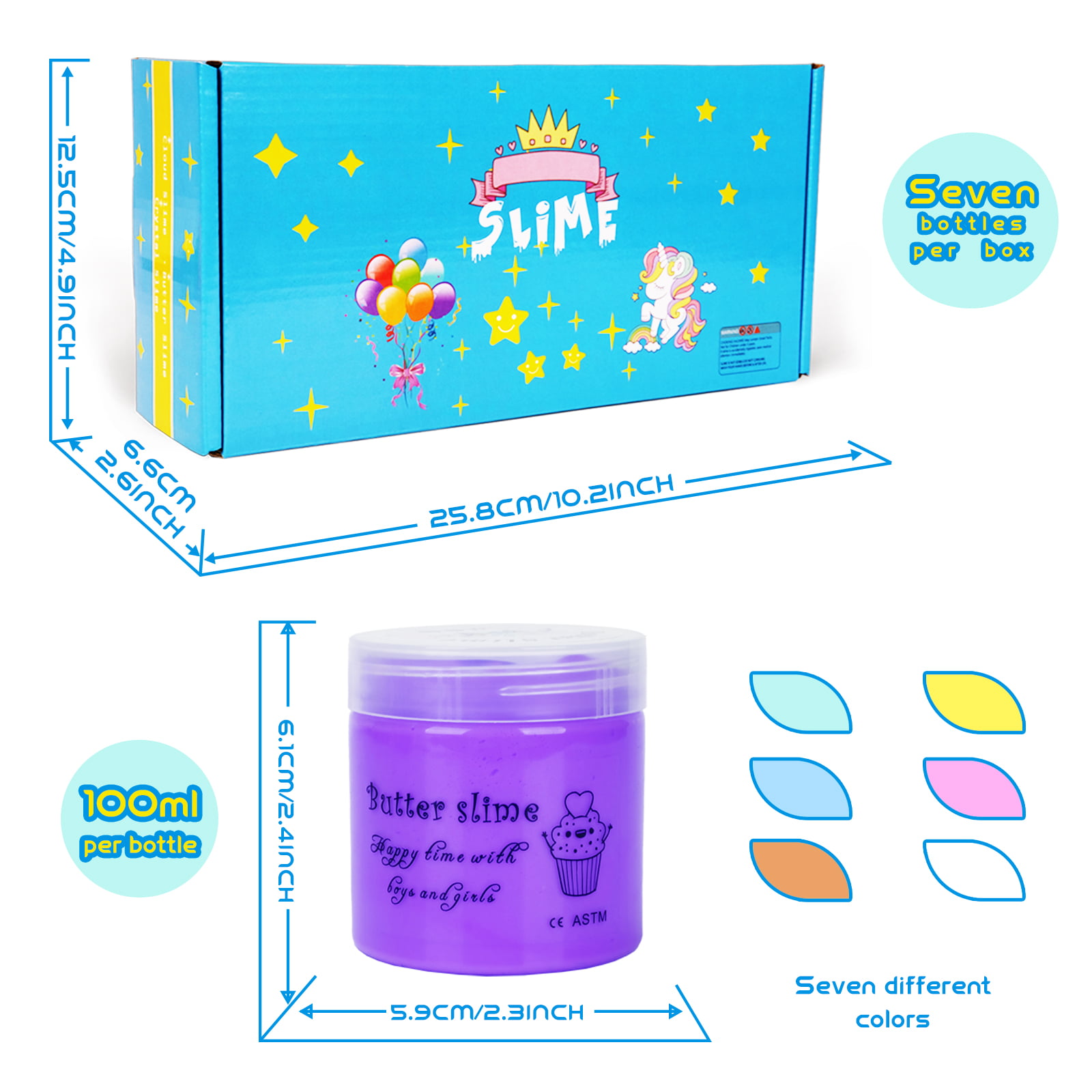 Fluffy Butter Slime Putty Slime Girls Gifts for 6 7 8 9 10 Year Old, Slime  Making Kit Toys for 6-12 Year Old Girls and Boys Educational Toy Christmas