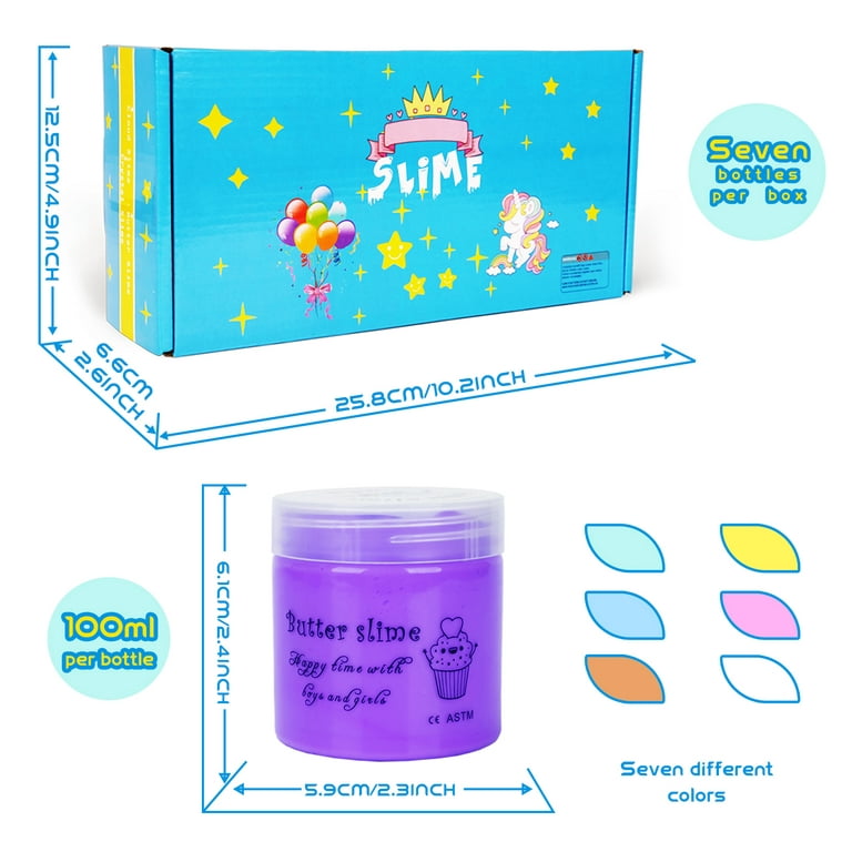 Butter Fluffy Slime Kit for Girls 10-12 Years Old, Birthday Gift for Kids  Toy for Girls Boys Age 6 7 8 9 10 Putty Slime Making Kit with Slime Charms  for Kids