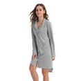 thumbnail image 2 of MintLimit Women Long Sleeve V-neck Solid Button Down High-Low Pockets Shirt Dress Sleepwear Lounge Pyjamas, 2 of 5