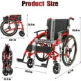 thumbnail image 3 of Folding Ergonomic Transport Wheelchairs,Sports Wheelchair for Adult,Self-propelled Manual Chair with Anti-Tipper, 24” Rear Wheels, 3 of 8