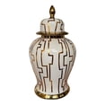 thumbnail image 2 of Porcelain Ginger Jar Ceramic Vase Display Ornament Glaze Decorative Handicraft Temple Jars Flower Pot for Home Desktop Collection Farmhouse 21cmx21cmx37cm, 2 of 9