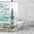 thumbnail image 2 of Zen SPA Beach Shower Curtain Coastal Stone Serenity Prayer Shower Curtains Christian Seaside Meditation Shower Curtain Quick-drying Polyester Fabric Bathroom Decor with Plastic Hooks 72x72 Inches, 2 of 6
