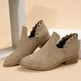 thumbnail image 6 of IUJSOY Ankle Boots for Women Slip on Cutout Pointed Toe Stacked Low Heel Chelsea Booties, 6 of 7