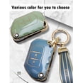 thumbnail image 3 of Key Fob Cover Compatible with Fit for Jeep Wrangler JL JLU Gladiator 2018-2025 Leather Shockproof Anti-Scratch Keychain Case Holder Protector, 3 of 7