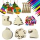 thumbnail image 1 of Adornos colgantes navideños de madera Anditoy, 50 unidades con accesorios, 1 of 7